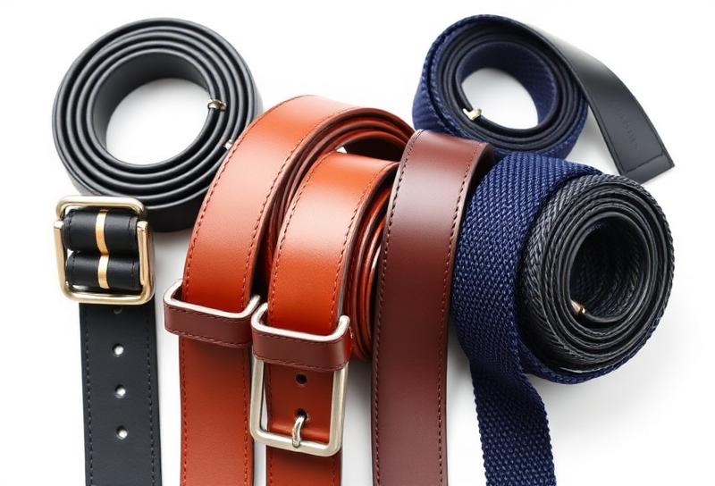 Approved school uniform belts in black, brown, and navy