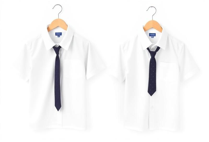 White dress shirts with ties for boys