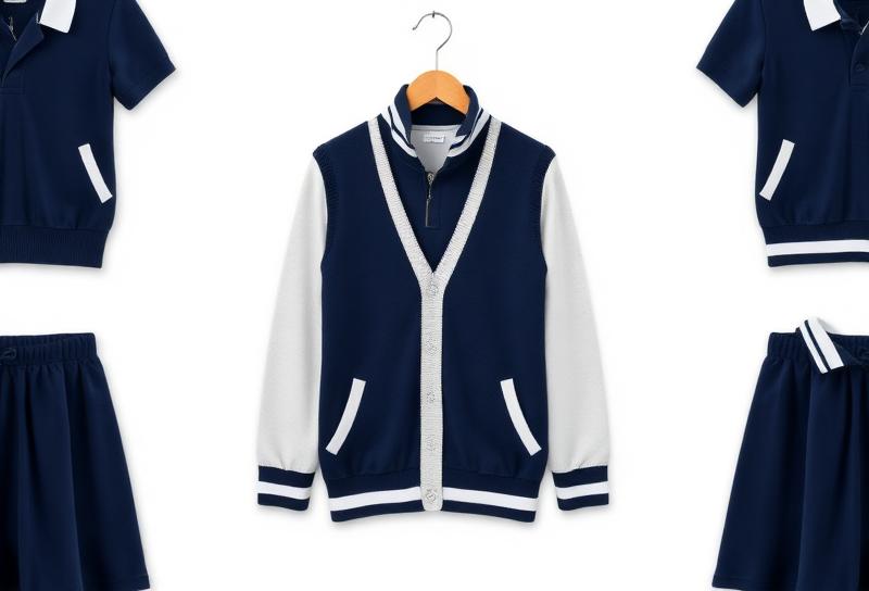 Girls navy blue and white outerwear options