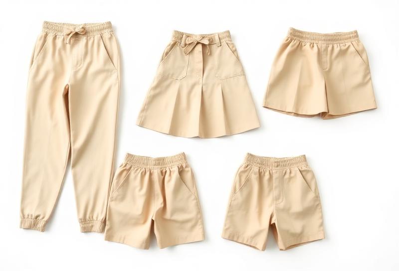 AIP approved khaki pants, skirts, skorts, and shorts