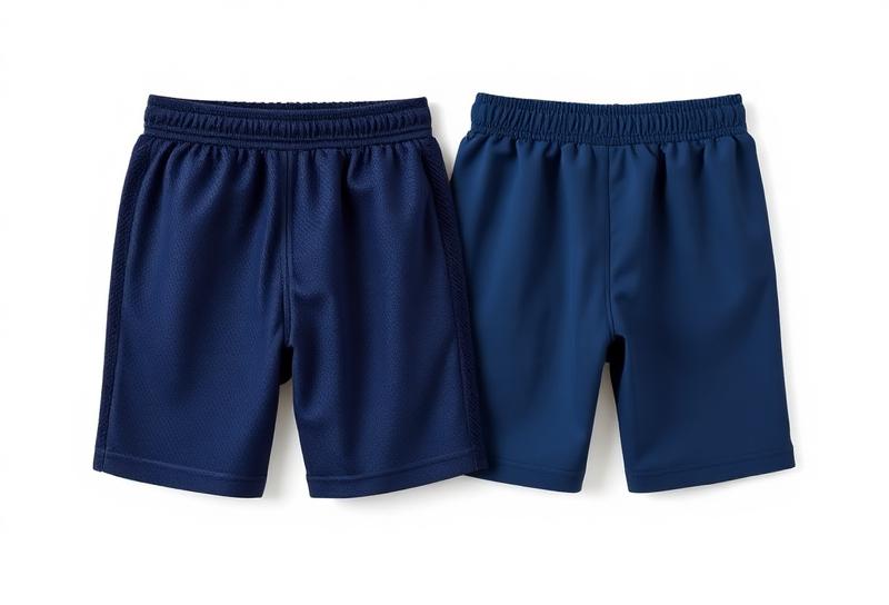 Navy blue PE shorts in mesh and cotton styles